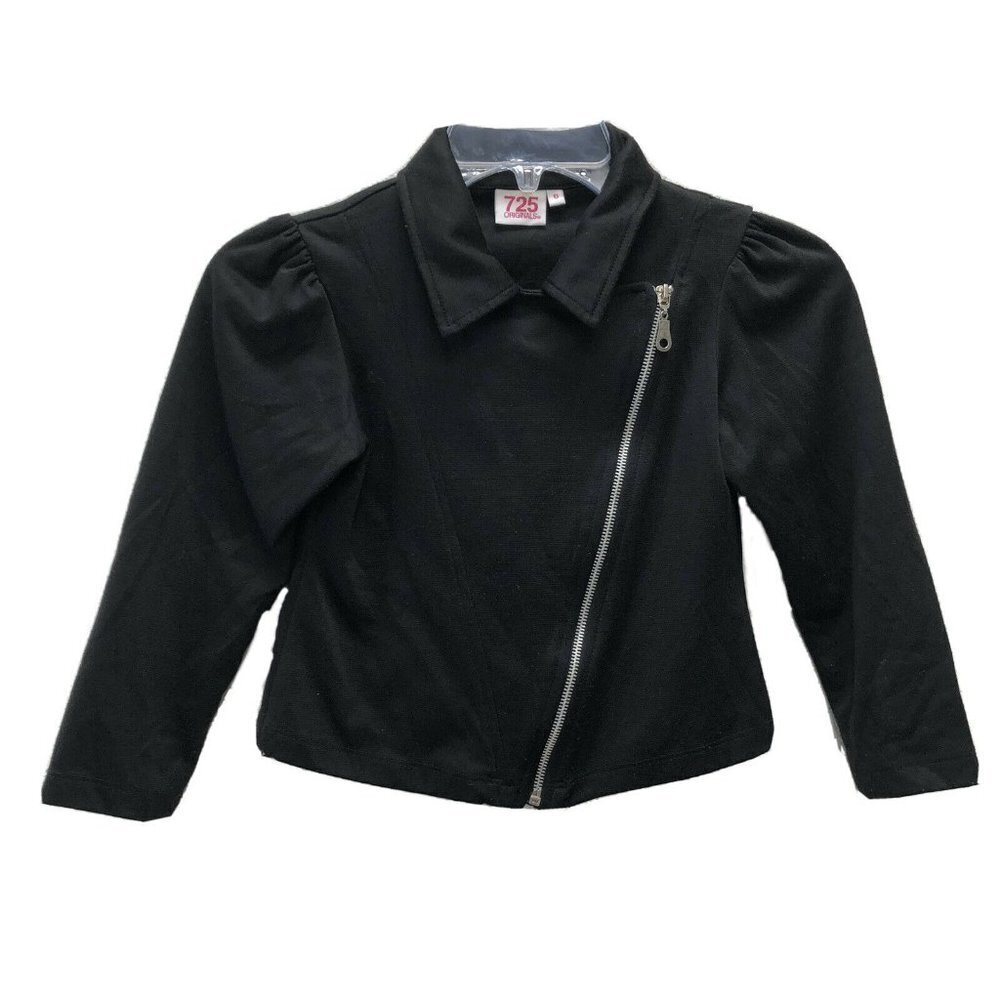 Girls Coat Black Moto Biker Jacket 725 Originals 6